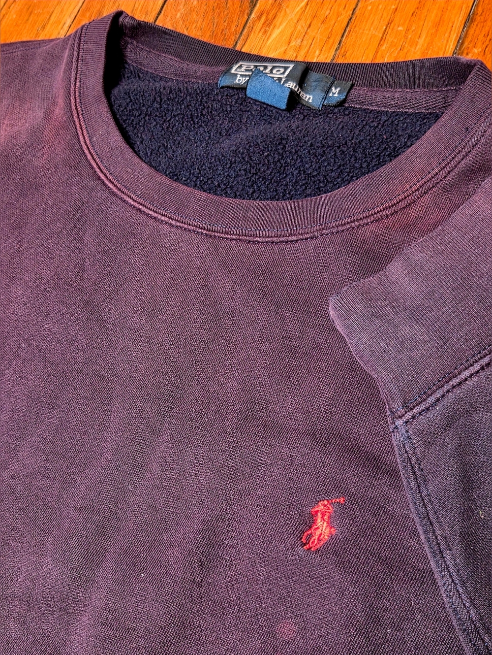 Polo Ralph Lauren Mens Size Medium M Sweatshirt Red Maroon Pullover Sweater A1